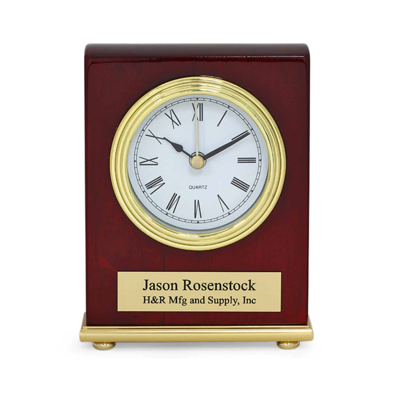 Piano Finish Rosewood Personalized Desk Clock Customized Etsy