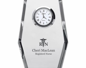 Nurse Personalized Crystal Desk Clock