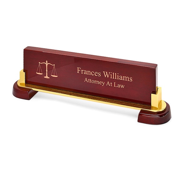 Personalized Desktop Name Plate for Lawyers & Judges Etsy