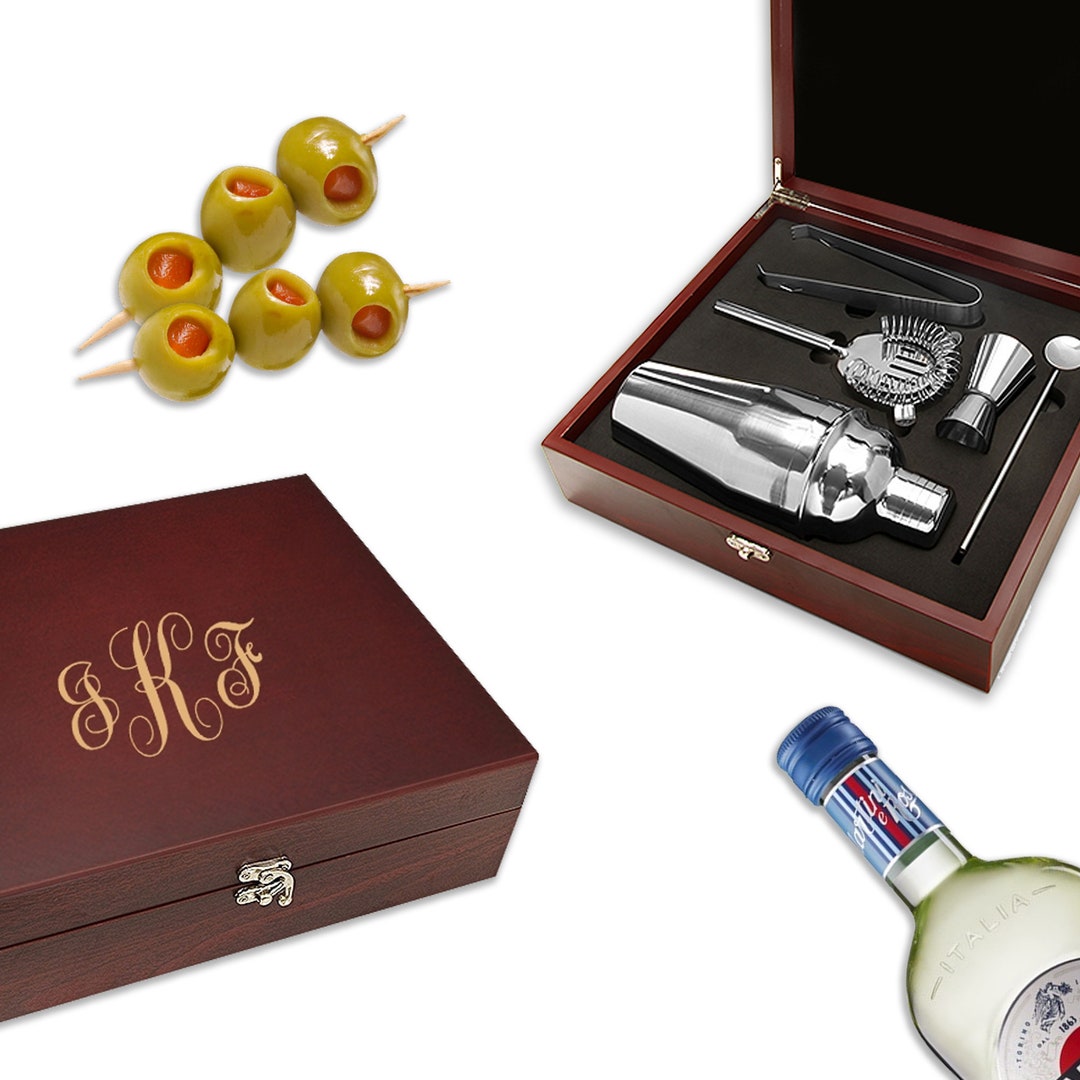 Script Monogram Martini Kit - Free Personalization - Etsy