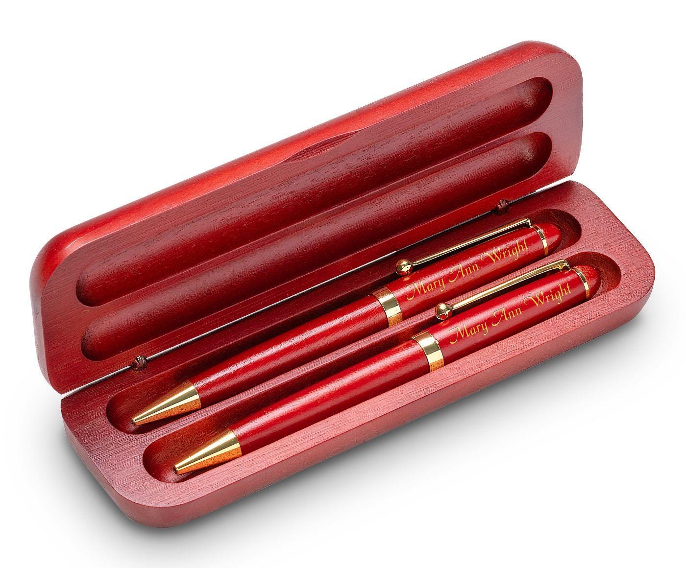 Laser Engraved Wood Pen and Mechanical Pencil Set - Wooden Pen and ...