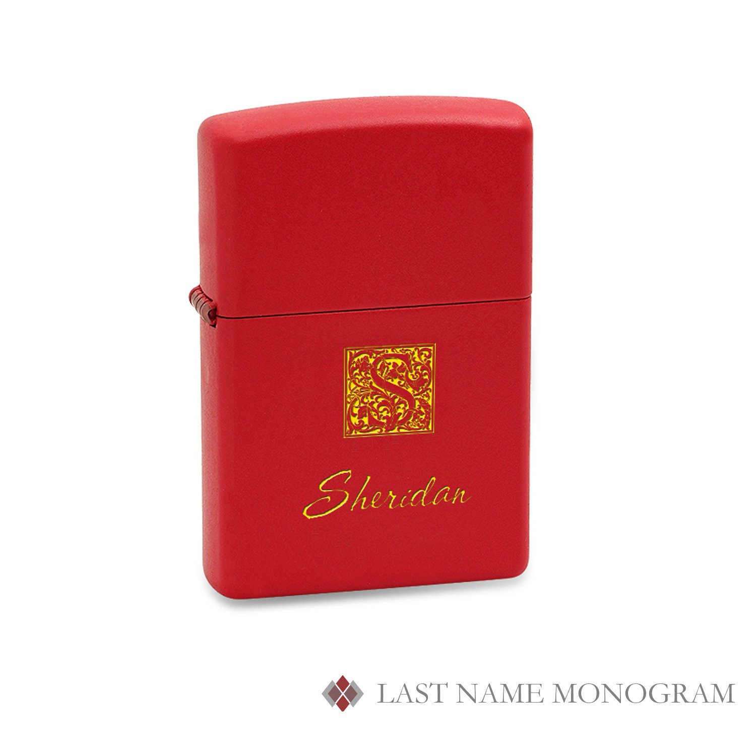 Monogrammed Red Matte Zippo Lighter - Free Personalization - Etsy