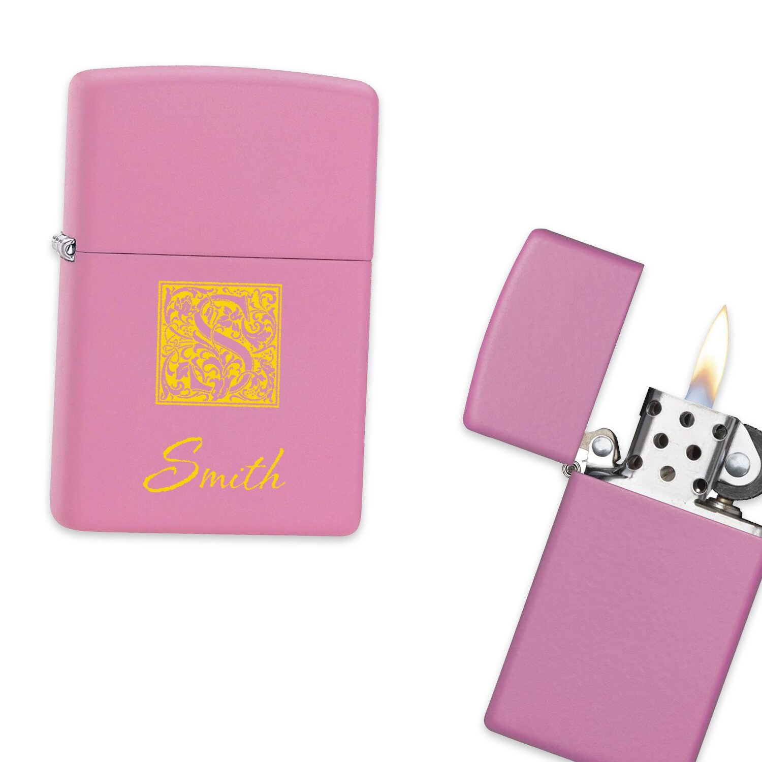 Monogrammed Pink Matte Zippo Lighter- Free Personalization - Etsy