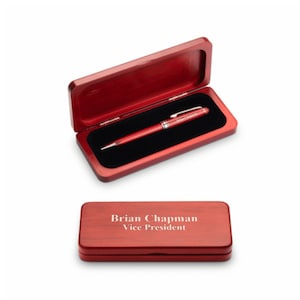 Elegance Collection Cherry Finish Laser Engraved Ballpoint Pen Set - Free Personalziation