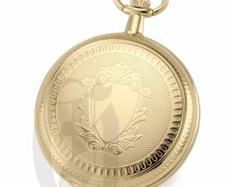 Gold Charles Hubert Mechanical Pocket Watch & Chain #3909-G