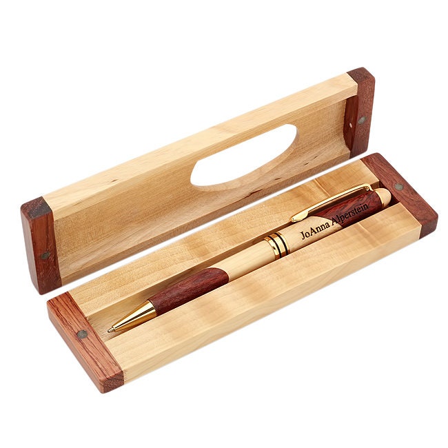 Personalized Cherrywood Double Pen and Box Set - Executive Gift Shoppe
