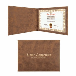 Personalized Rustic Brown Certificate Holder