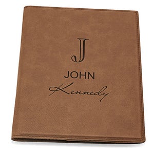 Nombre completo Monogram Dark Brown Leatherette Mini Portfolio - Personalización gratuita