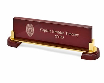 値下げ！1700s ビンテージUSN  OFFICER  DESK  PLATE Shop Classic Mahogany Desk Nameplate Online | Plaques and