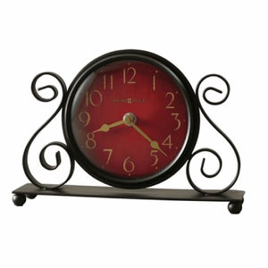 Marisa Bent Scroll Iron Table Clock by Howard Miller