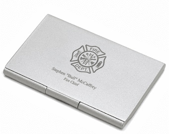 Firefighter's Engraved Business Card Case