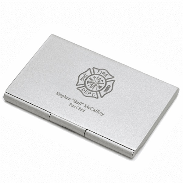 Firefighter's Engraved Business Card Case