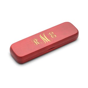 Script Monogram Theme Personalized Cherrywood Double Pen and Box Set bild 2