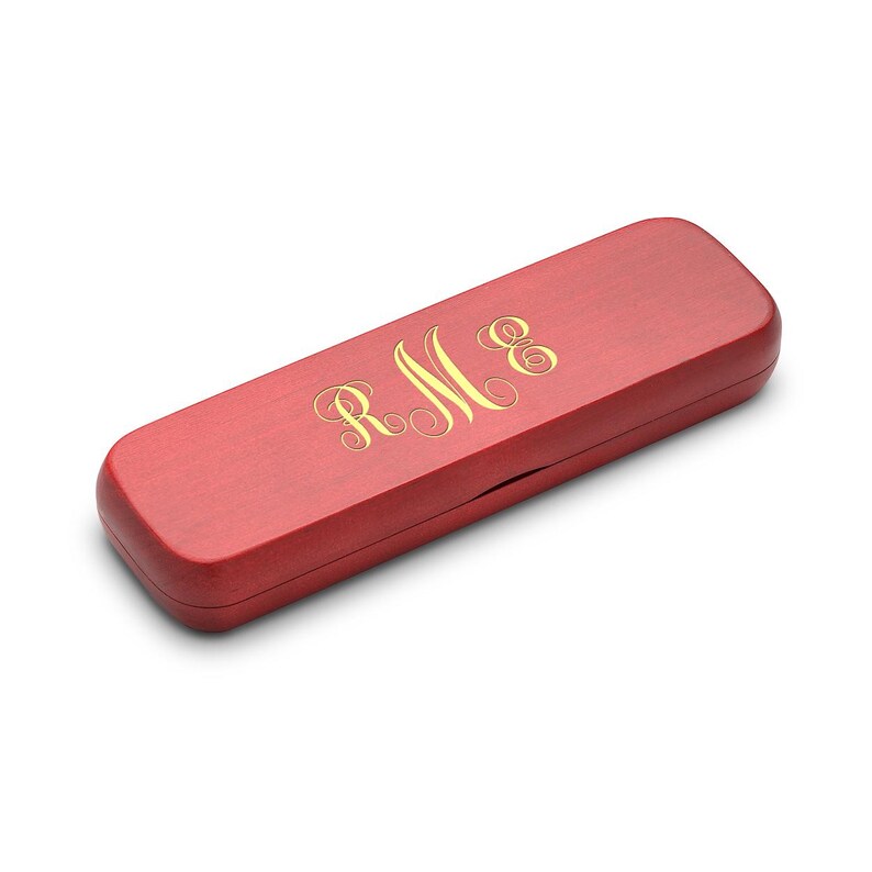 Script Monogram Theme Personalized Cherrywood Double Pen and Box Set bild 2