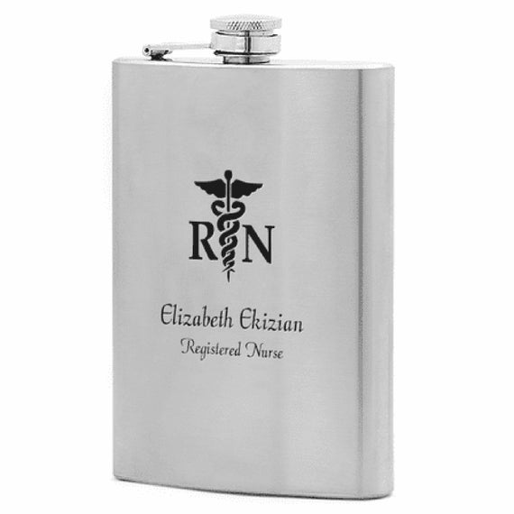 8oz Veterinarian Caduceus Stainless Steel Flask 8oz Veterinarian Caduceus Stainless Steel Flask