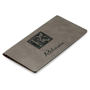Portada de la chequera gris monograma inicial - Personalización gratuita