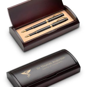 Chiropractor Theme Personalized Ballpoint Pen & Pencil Set with Wood Box