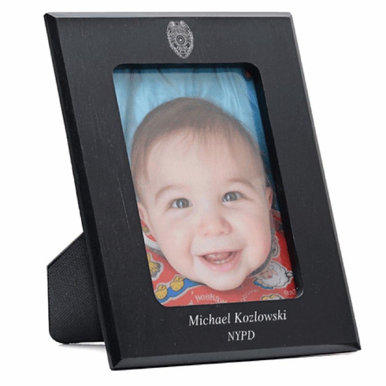 Police Badge Personalized Marble Photo Frame