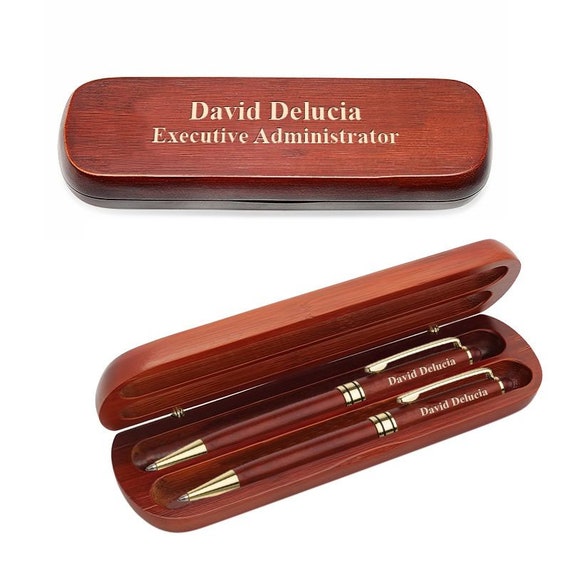 Laser Engraved Wood Pen and Mechanical Pencil Set Wooden Pen - Etsy