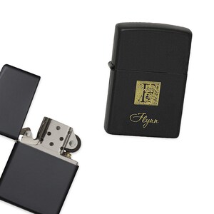 Last Name Monogram Black Matte Zippo Lighter- Free Personalization