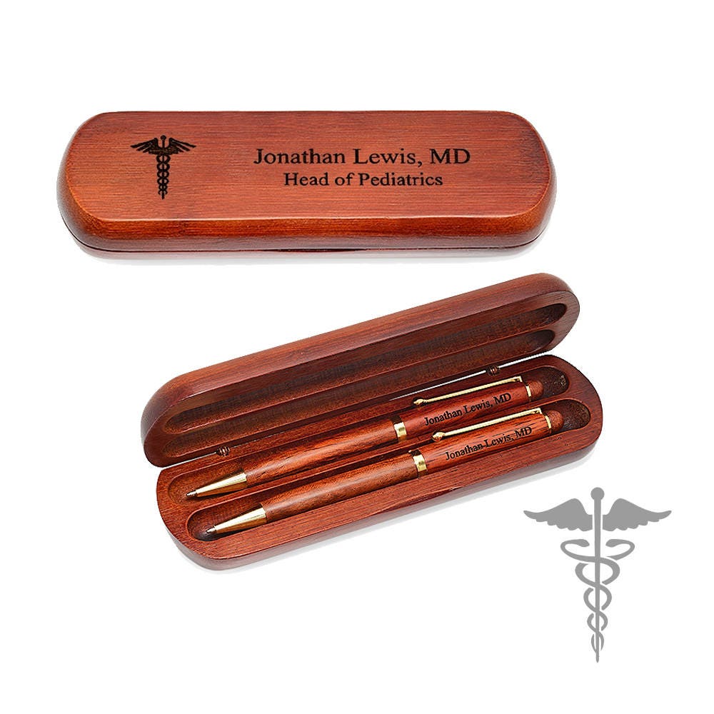 Personalized Pen For Doctors Custom Engraved Double Pen Set Etsy