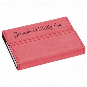 Personalized Pink Business Card Case