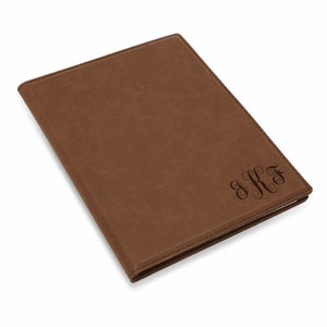 Brown Small Portfolio & Notebook con Script Monogram - Personalización gratuita