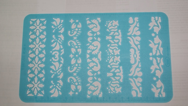 Type 16 Cool scorpion ribbon flower border edge design drawing stencil template