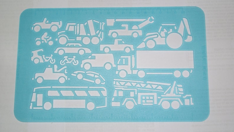 Type 18 Car Lorry Van Vehicle scrapbook design plastic drawing stencil template
