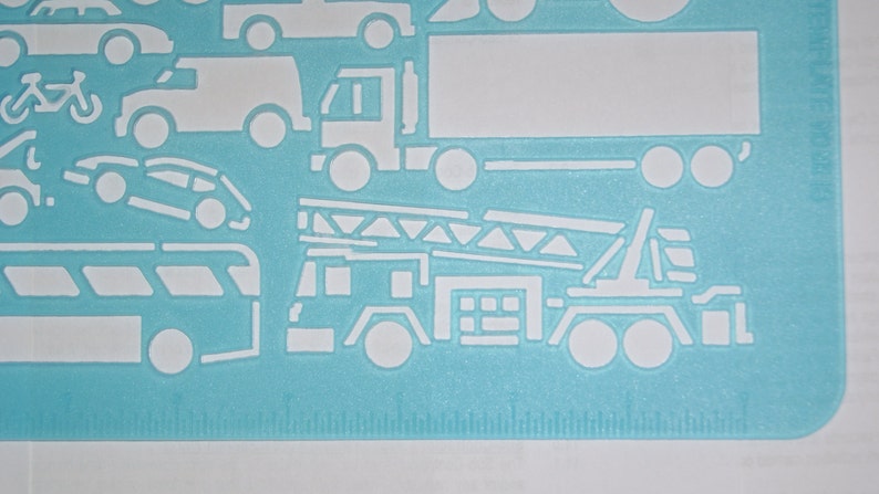 Type 18 Car Lorry Van Vehicle scrapbook design plastic drawing stencil template