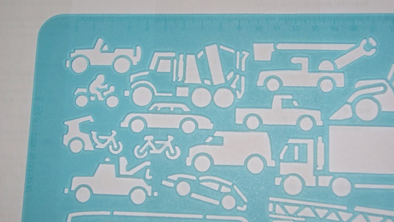 Type 18 Car Lorry Van Vehicle scrapbook design plastic drawing stencil template