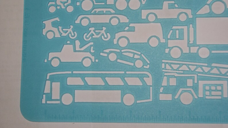 Type 18 Car Lorry Van Vehicle scrapbook design plastic drawing stencil template