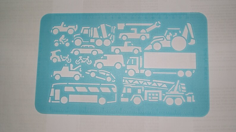 Type 18 Car Lorry Van Vehicle scrapbook design plastic drawing stencil template