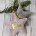 Personalised velvet star Christmas tree decorations. Christmas tree baubles. Personalised baubles. Personalised Xmas ornaments. 2021. 