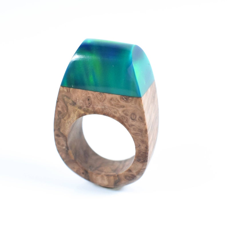 Lab Opal Teal Ring Colour Shifting Ring Lab Created Opal Ring Northern Lights Unique Gift Statement Ring Mom Gifts Special Birthday