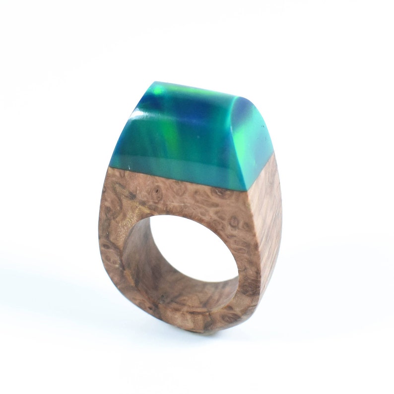 Lab Opal Teal Ring Colour Shifting Ring Lab Created Opal Ring Northern Lights Unique Gift Statement Ring Mom Gifts Special Birthday