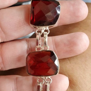 Rectangle Ruby Red Quartz Bracelet-fits up to 7.75 inches!