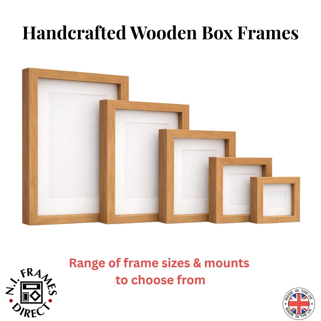 Oak Deep Shadow Box Frame | Wooden Box Picture Frame | Handmade Display ...