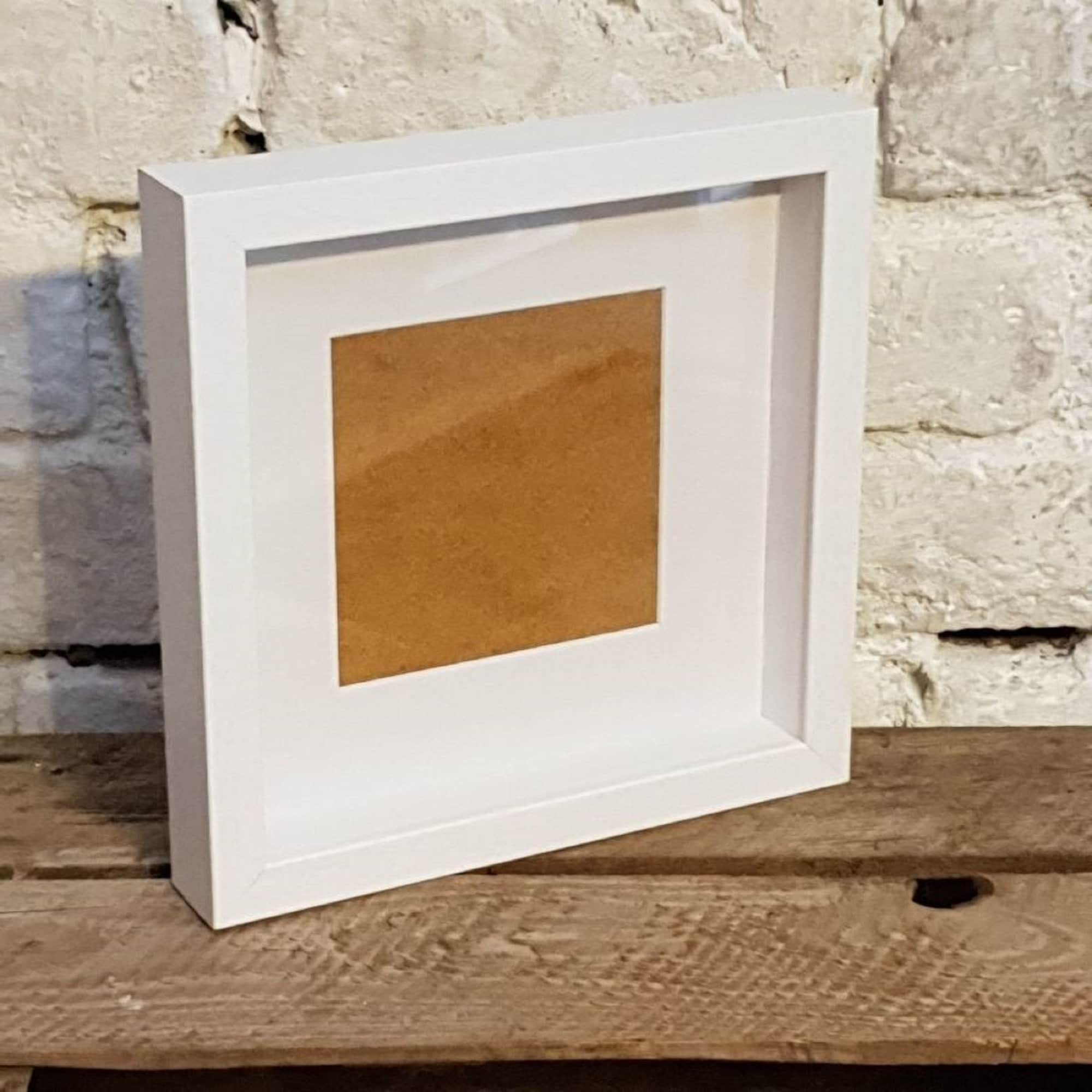 Deep Shadow Box Frame White Wood Grain Choice of mount Etsy