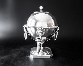Old Sheffield Plate Tea Coffee Urn Lion Heads Neoclassical Samovar