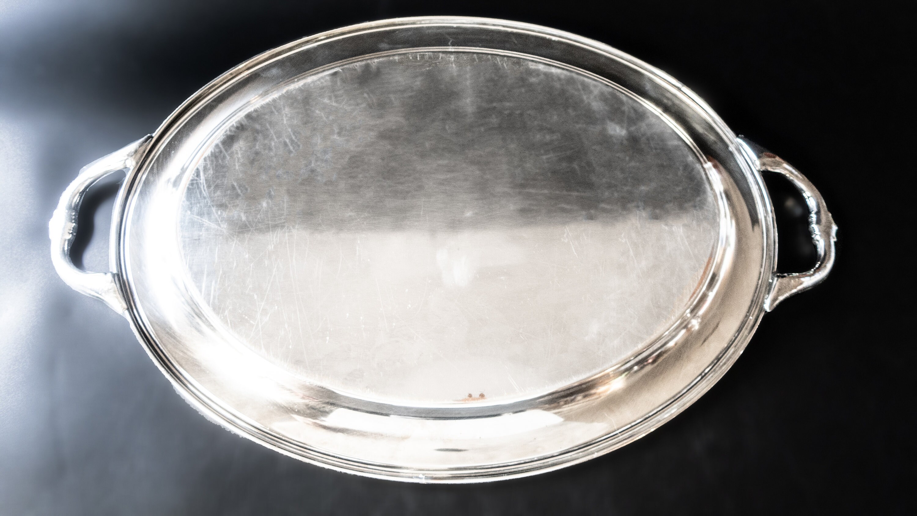 Vintage Oval Silver Plate Serving Tray With Handles Etsy