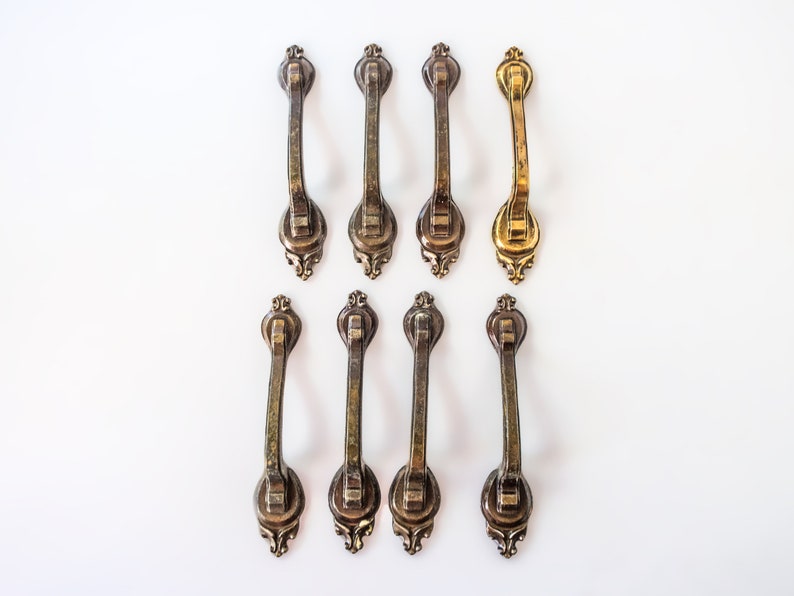 Vintage Brass Dresser Cabinet Door Handles Set Of 12 Pulls Amerock Corp D246501 Mid Century
