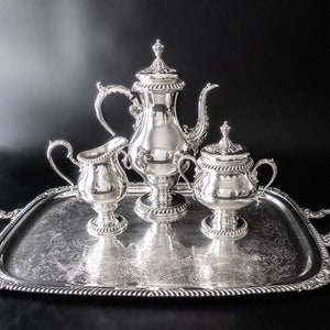 Vintage Silver Plate Tea Set With Tray St. James EG Webster