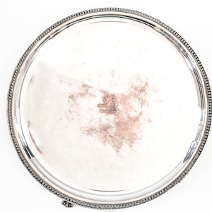 Antique Old Sheffield Plate Salver Serving Tray With Armorial Engraving Georgian Late 1700&#39;s