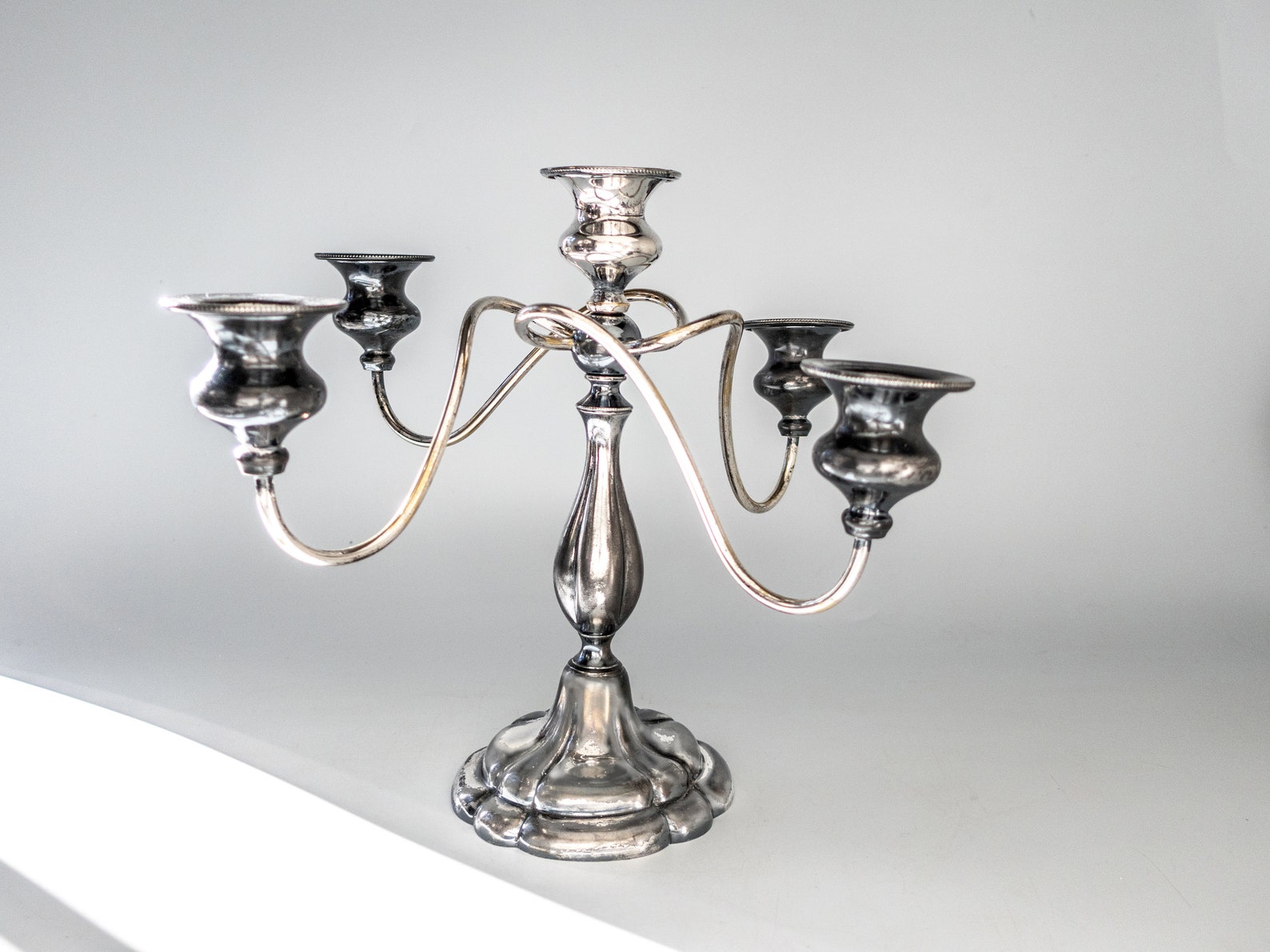 Victorian Candelabra Silver Plate 5 Light Candle Holder EG Etsy