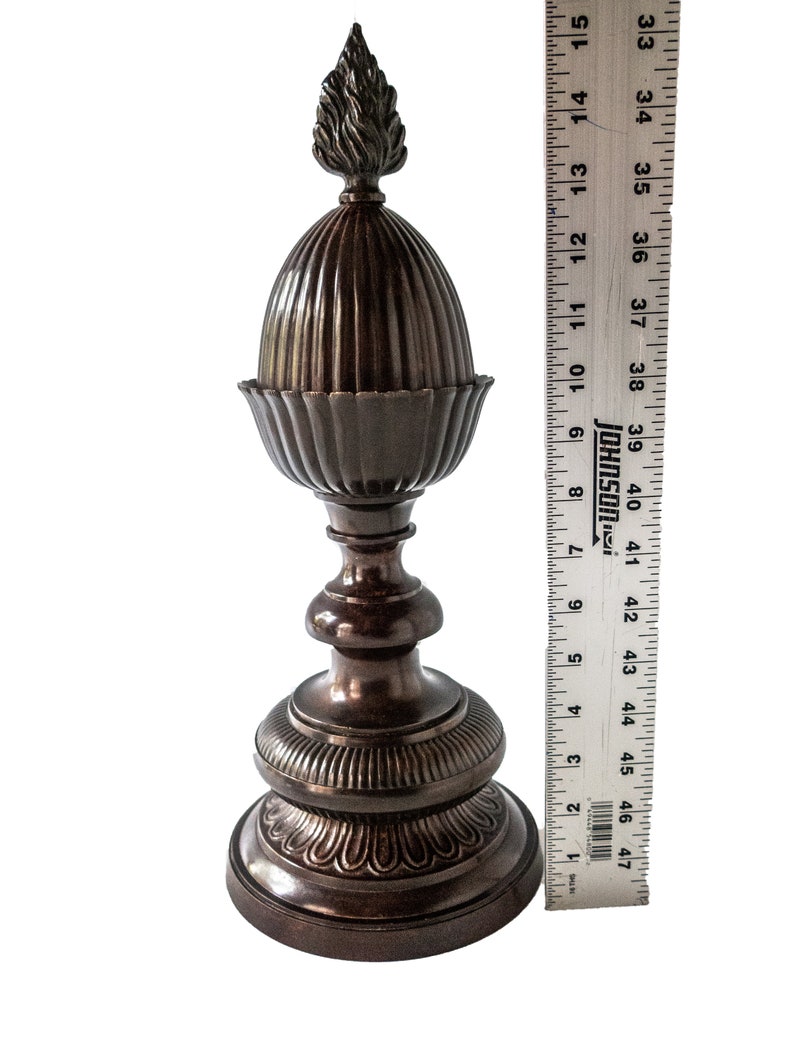 Vintage Bronze Brass Grecian Style Mantel Decor Flame Finial Etsy