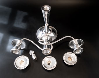 Candelabro vintage in argento placcato Wm Adams IOB