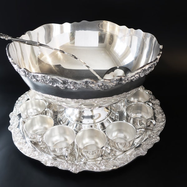 Shop Silver Punch Bowl Online Etsy