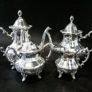 Vintage Towle Silver Plate Coffee Tea Set - Grand Duchess Design