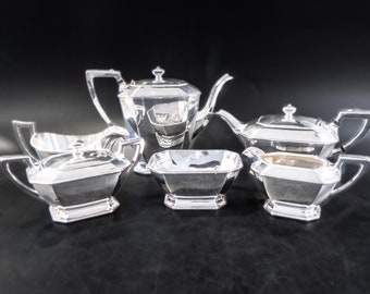 Art Deco Silver Plate Tea Set Coffee Service Wilcox IS